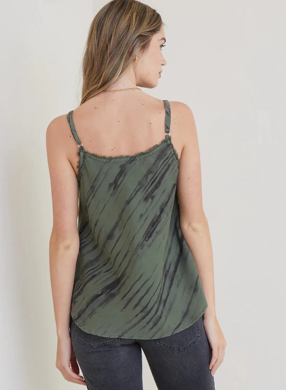 Bella Dahl Ash Frayed Cami Fernwood Stripe